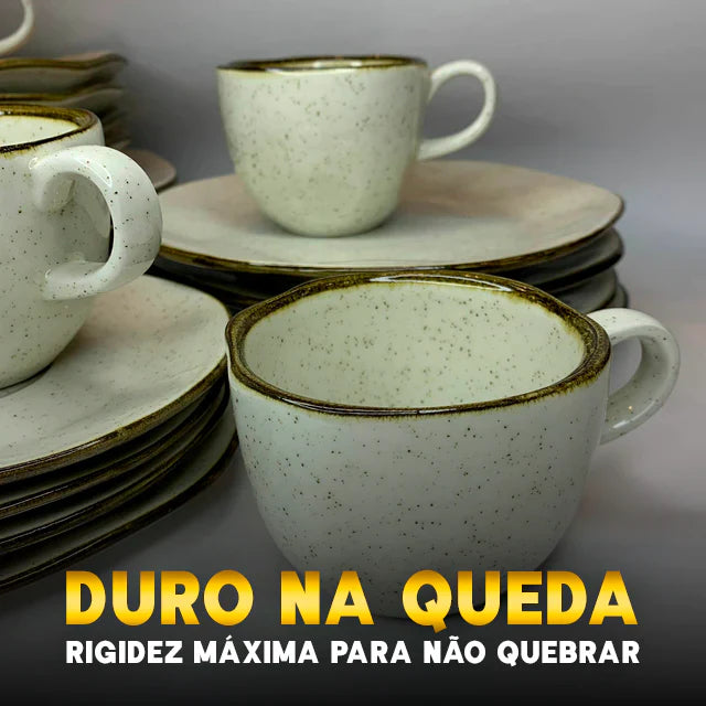 Conjunto Oxford de Luxo com 48 Peças de Jantar em Porcelana